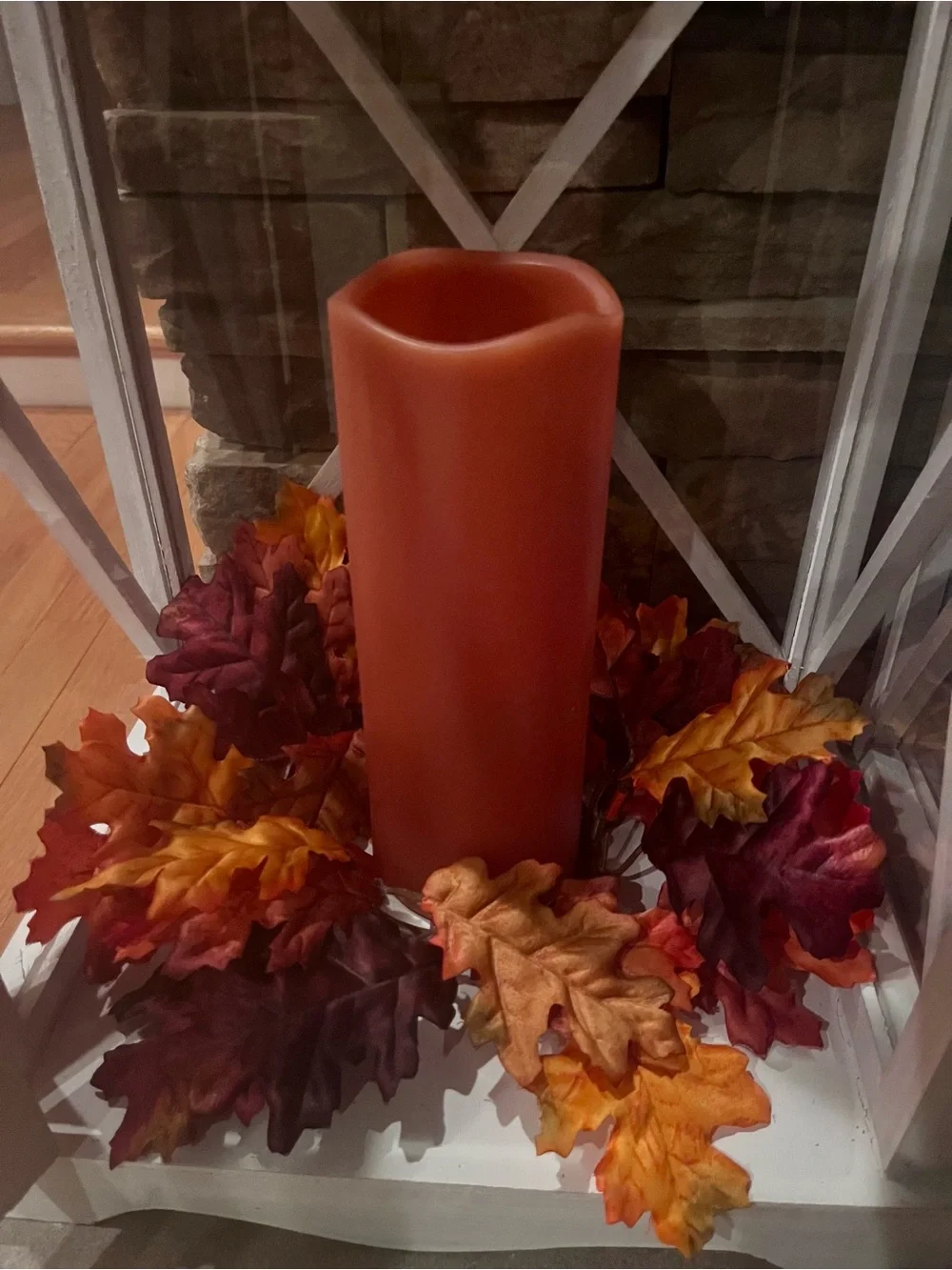 Fall candle and candle ring set